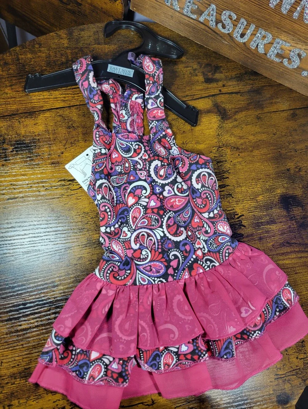 Eastside Collection Retro Paisley Pink Ruffle Sundress size small